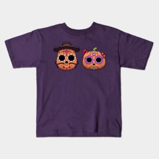 Sugar Skull Pumpkins Male And Female Kids T-Shirt